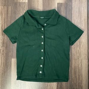 Brandy Melville Dark Green Collar Shirt